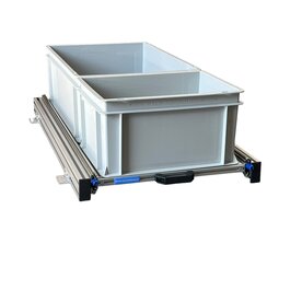 Schuifplateau aluminium voor camper 90x40 cm inclusief 2 open bakken