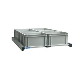 Schuifplateau aluminium voor camper 120x80 cm inclusief 6 open bakken