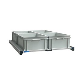 Schuifplateau aluminium voor camper 120x80 cm inclusief 4 open bakken