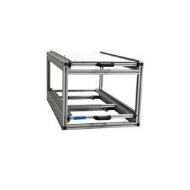 Dubbele schuifplateau aluminium voor camper 90x40 cm met Global Volkern topplaat 6 mm