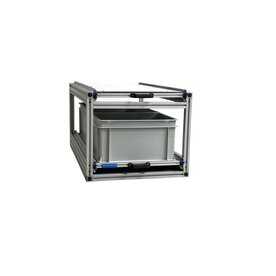 Dubbele schuifplateau 90x40 cm inclusief 2 open bakken en 6 mm global volkern bovenplaat