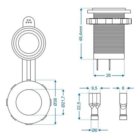 stopcontact 12 V inbouw