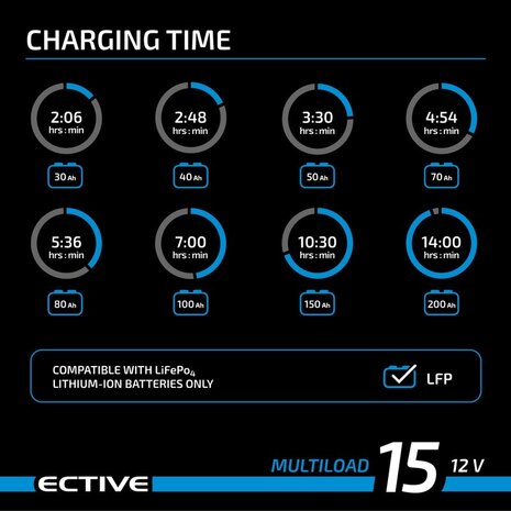 Ective chargeur Multiload lithium 12 V 15 A