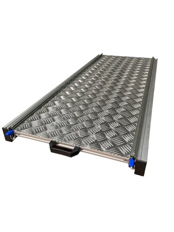 Schuifplateau aluminium voor camper 120x40 cm met aluminium traanplaat