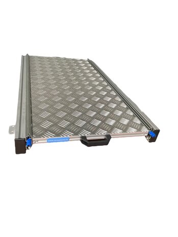 Schuifplateau aluminium voor camper 90x40 cm met aluminium traanplaat