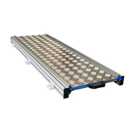 Schuifplateau aluminium voor camper 120x30 cm met aluminium traanplaat