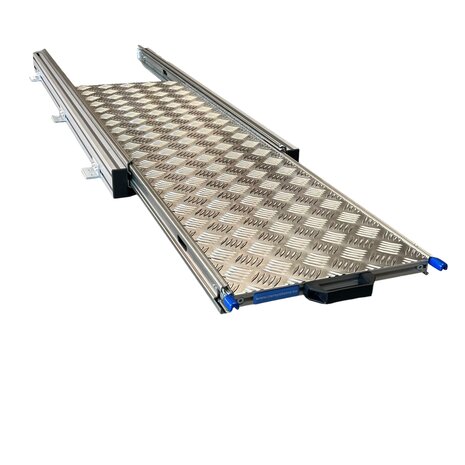 Schuifplateau aluminium voor camper 120x30 cm met aluminium traanplaat