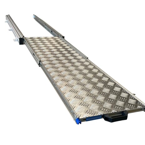 Schuifplateau aluminium voor camper 120x30 cm met aluminium traanplaat