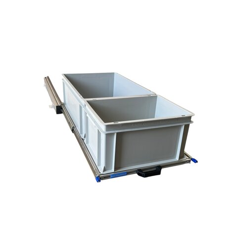 Schuifplateau aluminium voor camper 90x40 cm inclusief 2 open bakken