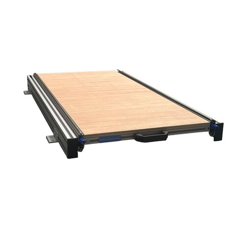 Plateau coullissant aluminium 90 x 40 cm pour camping car avec plancher multiplex 12mm