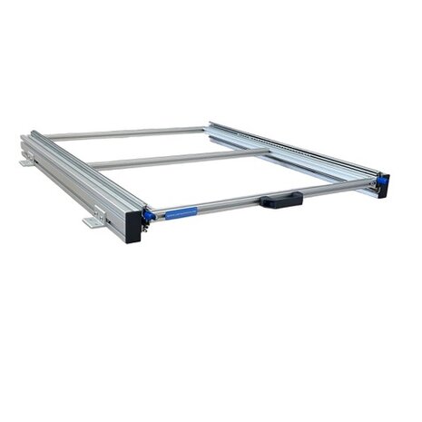 Schuifplateau aluminium voor camper 80x60 cm inclusief 2 open bakken