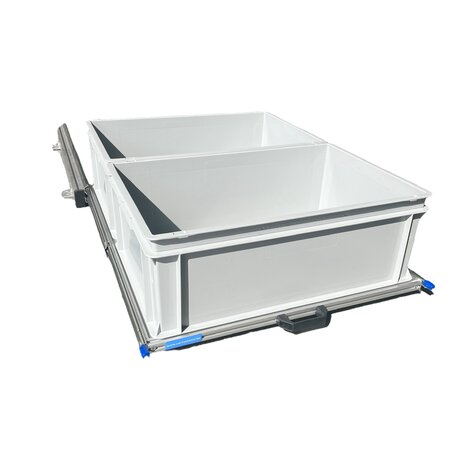 Schuifplateau aluminium voor camper 80x60 cm inclusief 2 open bakken