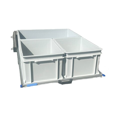 Schuifplateau aluminium voor camper 80x60 cm inclusief 3 open bakken