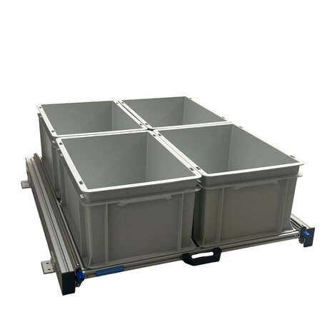 Schuifplateau aluminium voor camper 80x60 cm inclusief 4 open bakken