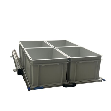 Schuifplateau aluminium voor camper 80x60 cm inclusief 4 open bakken