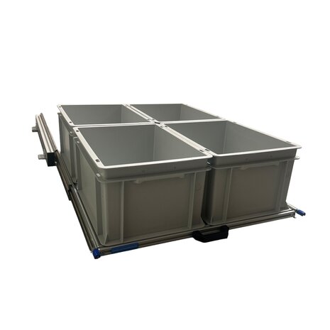 Schuifplateau aluminium voor camper 80x60 cm inclusief 4 open bakken