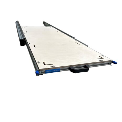 Schuifplateau aluminium voor camper 120x40 cm met multiplex berk  9 mm bovenplaat