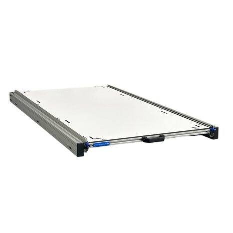 Schuifplateau aluminium voor camper 120x60 cm met Global Volkern topplaat 6 mm