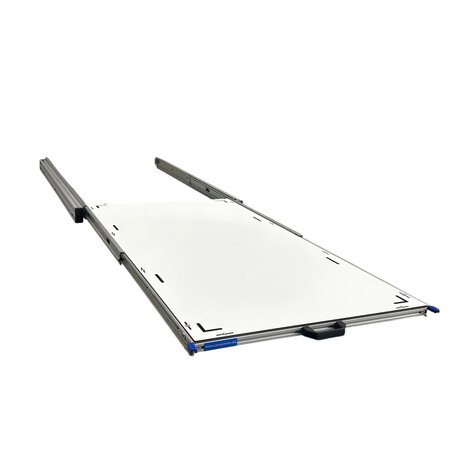 Schuifplateau aluminium voor camper 120x60 cm met Global Volkern topplaat 6 mm