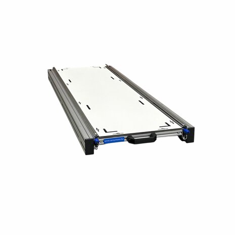 Schuifplateau aluminium voor camper 120x30 cm met Global Volkern topplaat 6 mm