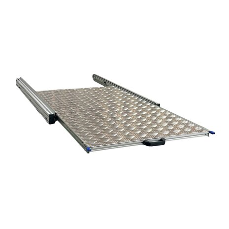 Schuifplateau aluminium voor camper 120x60 cm met aluminium traanplaat