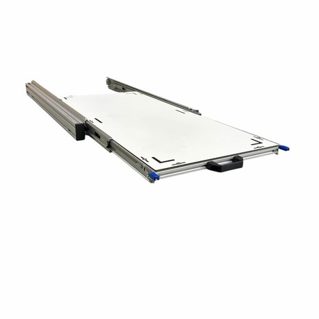 Schuifplateau aluminium voor camper 90x40 cm met Global Volkern topplaat 6 mm