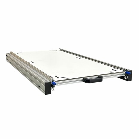 Schuifplateau aluminium voor camper 90x40 cm met Global Volkern topplaat 6 mm