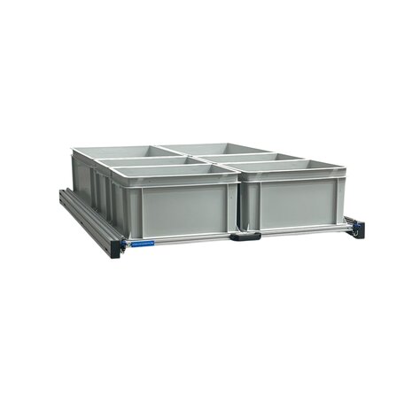 Schuifplateau aluminium voor camper 120x80 cm inclusief 6 open bakken