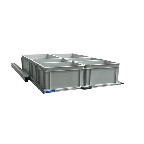 Schuifplateau aluminium voor camper 120x80 cm inclusief 6 open bakken