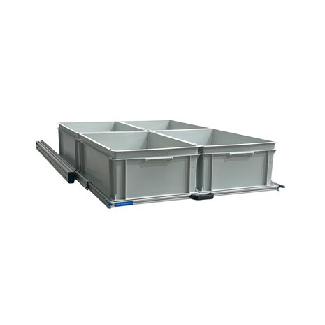 Schuifplateau aluminium voor camper 120x80 cm inclusief 4 open bakken