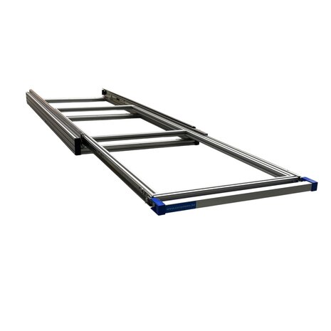 Schuifplateau eenhandsbediening 120x40 cm aluminium