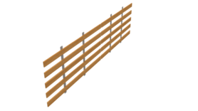Wanden links + rechts lat-om-lat /alleen bovenkant