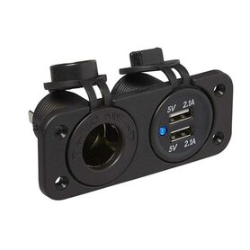 Inbouwkit 12 V - stopcontact/2xUSB