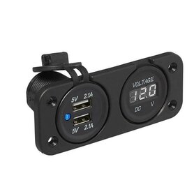Inbouwkit 12 V - USB2/voltmeter